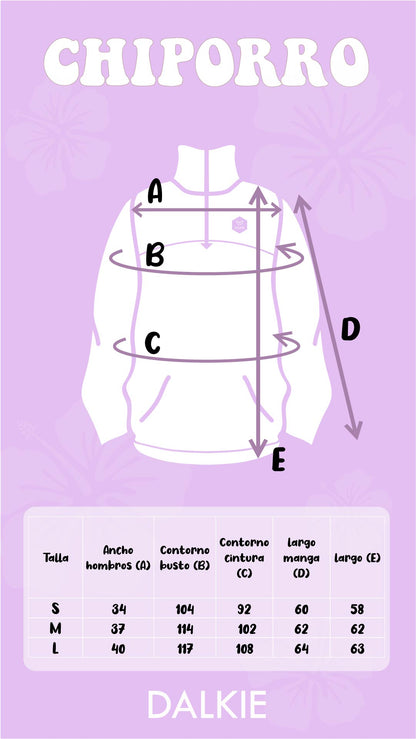 Chiporro Calipso Mujer Dalkie - Poleron Mujer sin gorro - Medidas