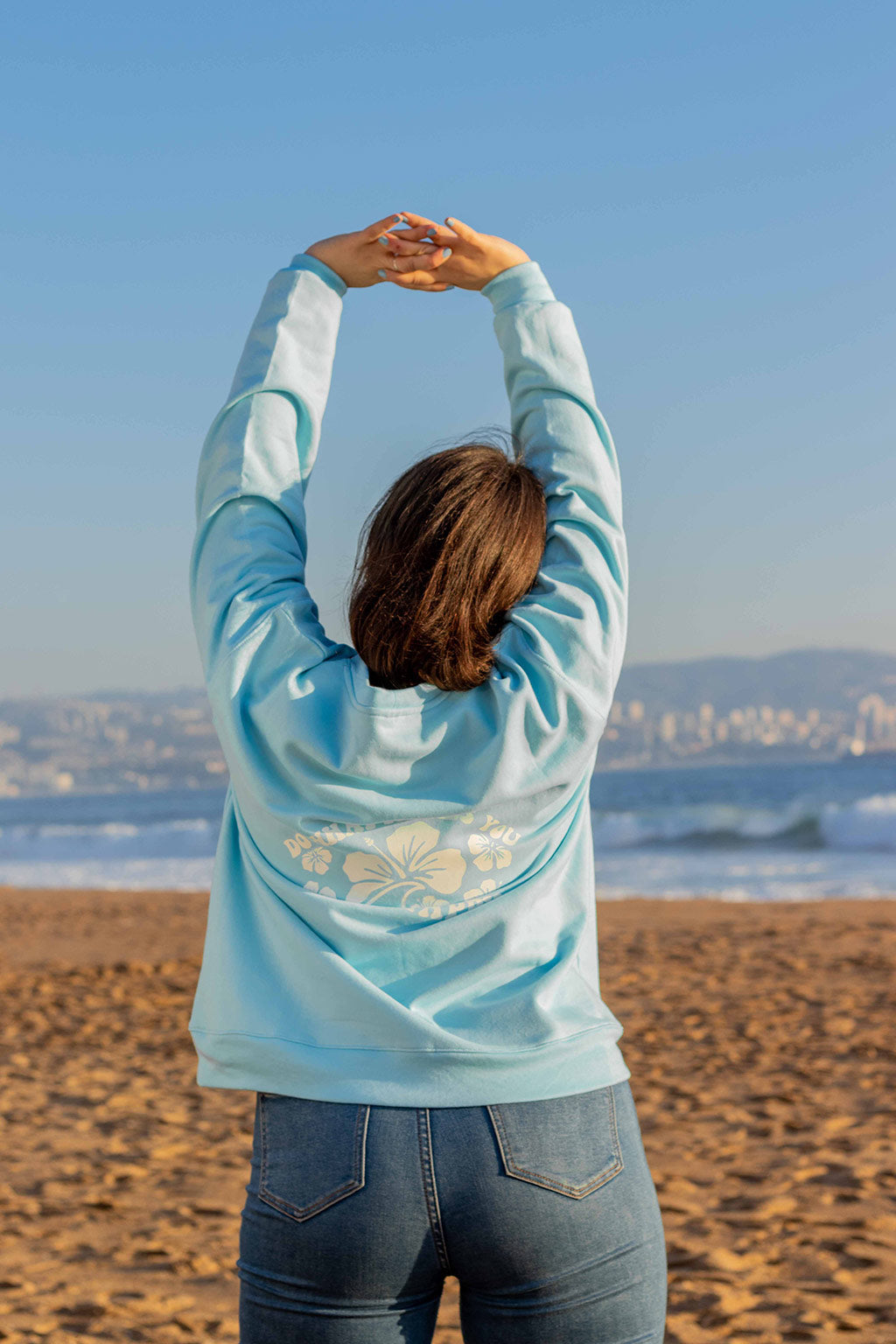 Crewneck "Happy Wave" Celeste
