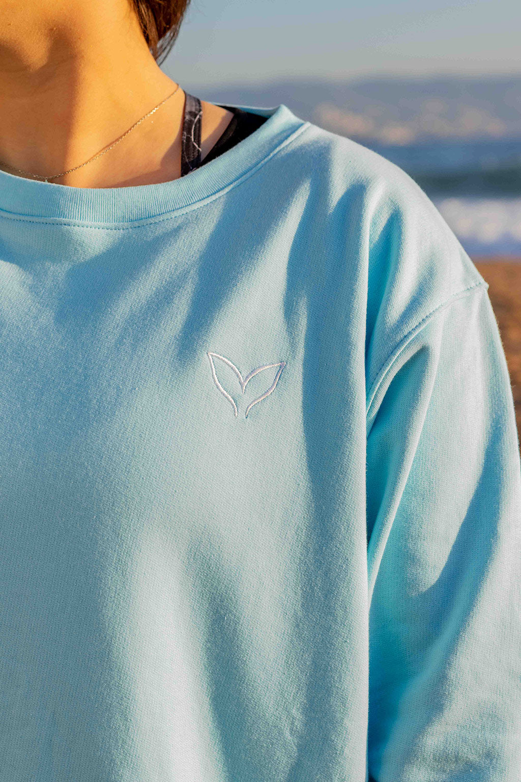 Crewneck "Happy Wave" Celeste