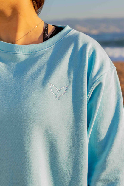 Crewneck "Happy Wave" Celeste