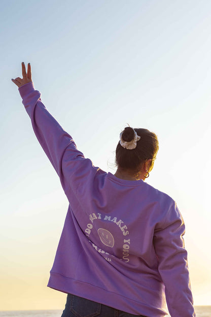 Crewneck "Happy Life" Lila