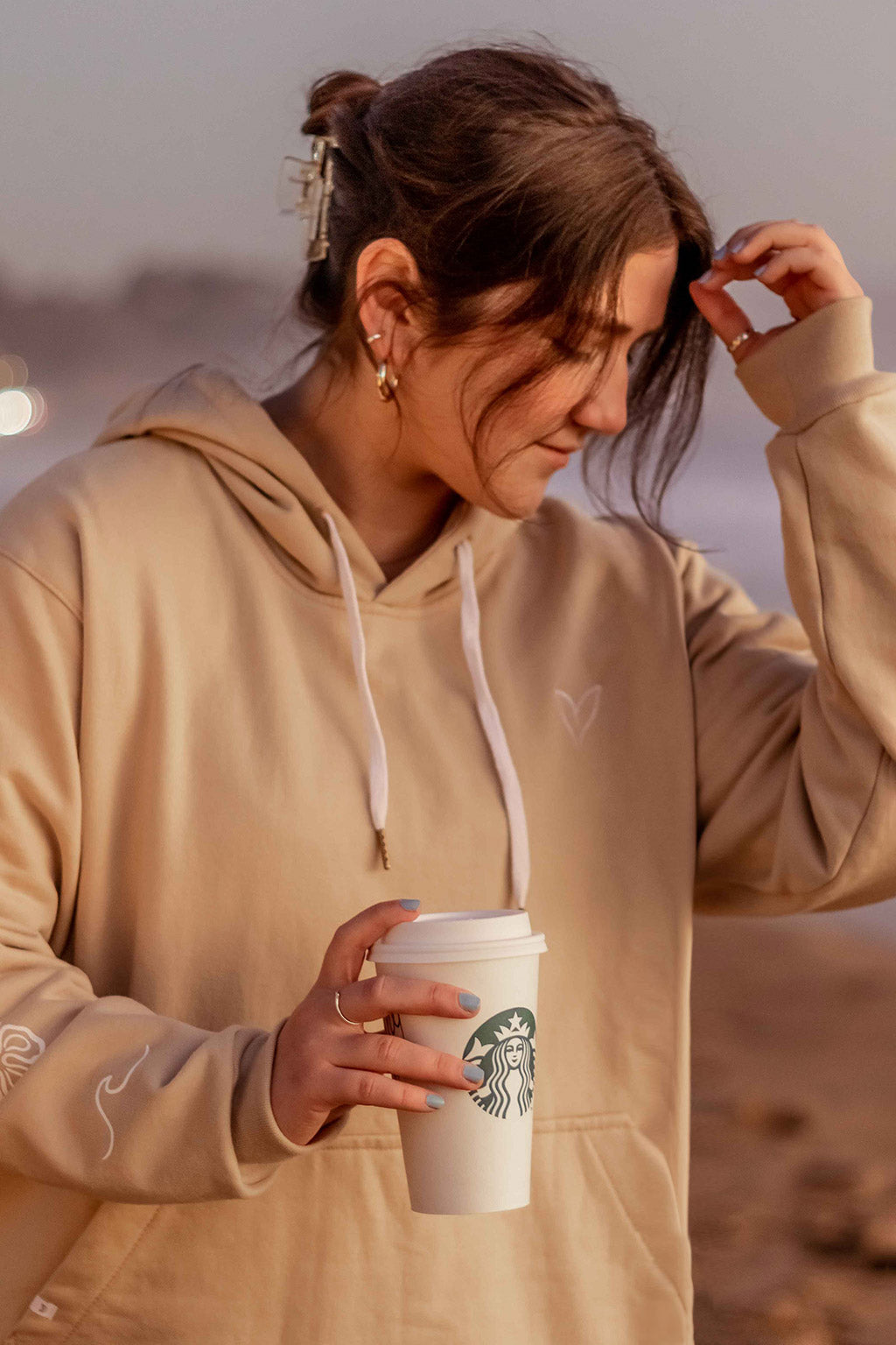 Hoodie "Love Nature" Beige